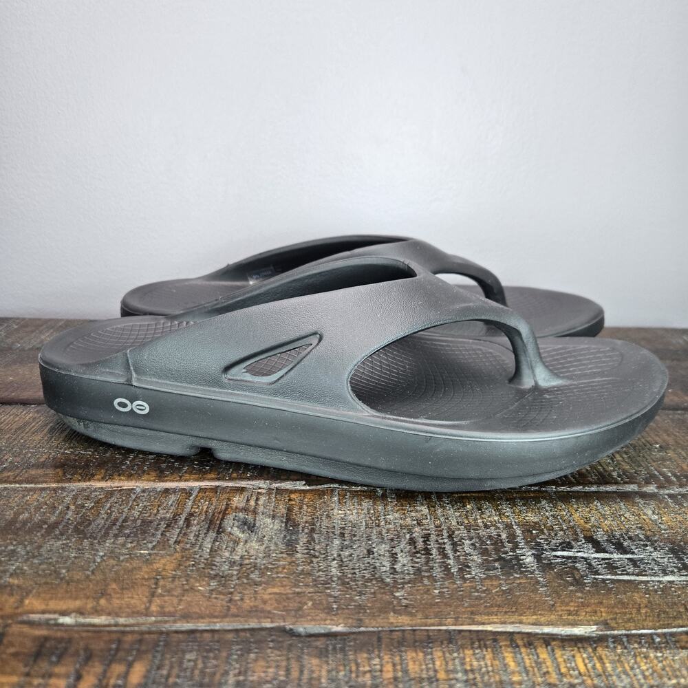 Oofos Ooriginal Mens Size 11 Recovery Slip-On Flip Flops Beach Sandals Black